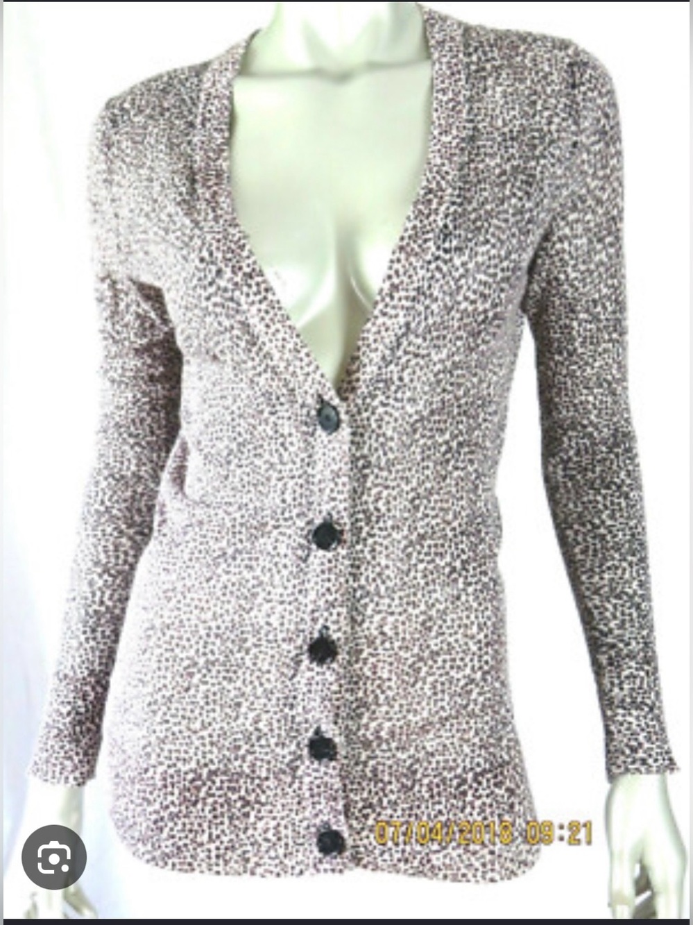 Ann Taylor LOFT Animal Print V-Neck Cardigan Sweater. Size XS